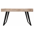 Sloane Solid Wood 3 Drawer Desk with Cast Iron Legs in Beige