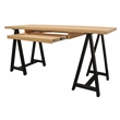 Paolini Solid Wood Executive Desk with Keyboard Drawer in Ivory Finish