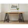 Paolini Solid Wood Executive Desk with Keyboard Drawer in Ivory Finish