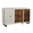 Gridley Putnam 3-Door Mango Solid Wood Sideboard in Ivory on Iron Base