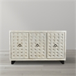 Gridley Putnam 3-Door Mango Solid Wood Sideboard in Ivory on Iron Base