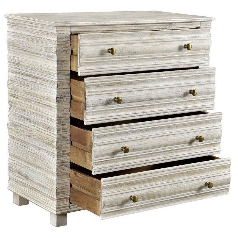 Gridley Solid Wood 4 Drawer Chest in White
