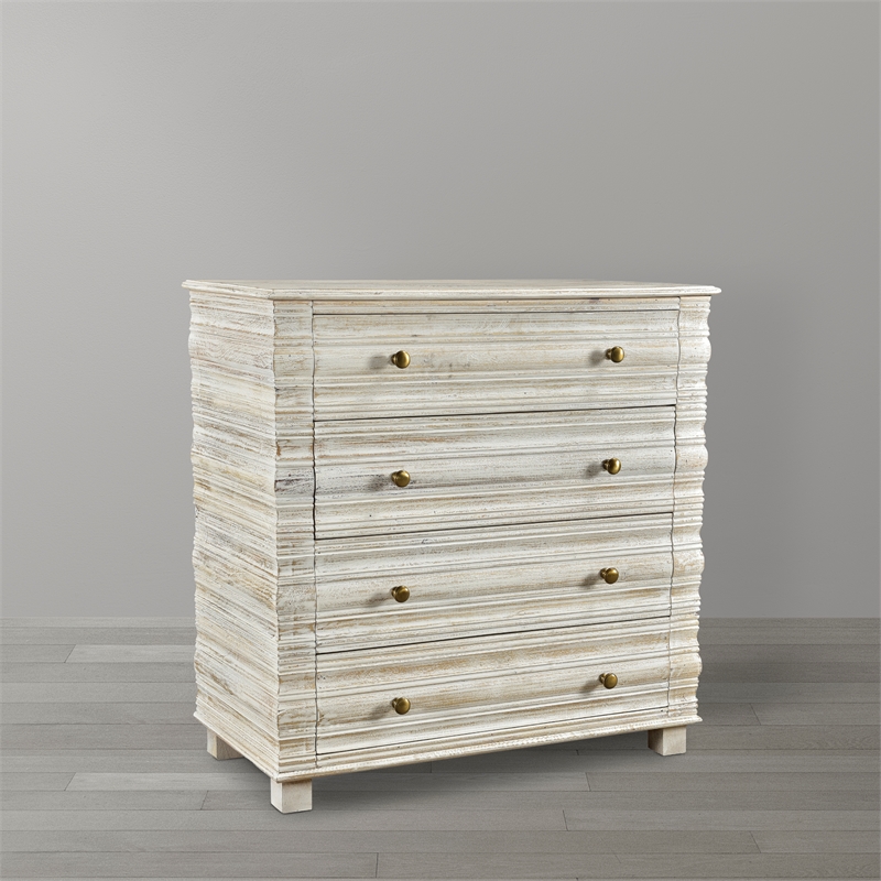 Gridley Solid Wood 4 Drawer Chest in White