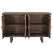 Albert Solid Wood Cabinet with 4 Hand-Carved Doors in Brown Finish