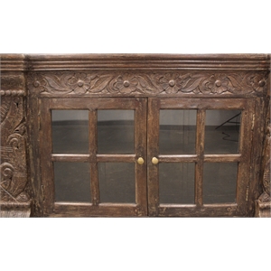 Crane Solid Wood 2 Door Hand-Carved Sideboard in Brown