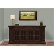 Crane Solid Wood 4 Door Hand-Carved Sideboard with Glass Doors in Brown