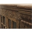 Crane Solid Wood 4 Door Hand-Carved Sideboard with Glass Doors in Brown