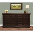 Manag Solid Wood 4 Door Sideboard with Hand-Carved Details in Brown