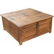Troy Solid Wood Box Cocktail Table with Storage in Brown