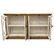 Wheatstone Solid Wood 4 Door Sideboard with Glass Inserts in Natural