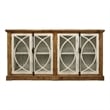 Wheatstone Solid Wood 4 Door Sideboard with Glass Inserts in Natural