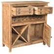 Golden Solid Wood 2 Drawer 1 Door Wine Cabinet in Natural