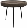 Benedict Jay Solid Wood Round Side Table in Gray Finish