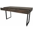 Grady Solid Wood 3 Drawer Desk in Gray Wash with Iron Base