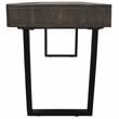Grady Solid Wood 3 Drawer Desk in Gray Wash with Iron Base