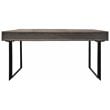 Grady Solid Wood 3 Drawer Desk in Gray Wash with Iron Base