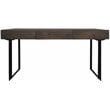 Grady Solid Wood 3 Drawer Desk in Gray Wash with Iron Base