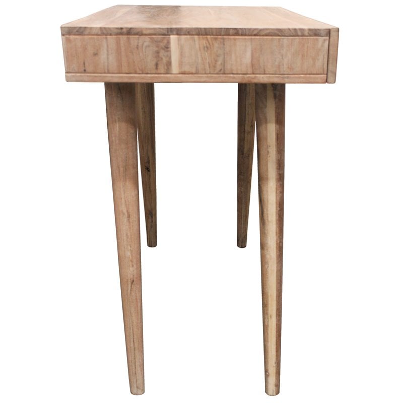Benedict Acacia Solid Wood 2 Drawer Desk in White Wash Finish