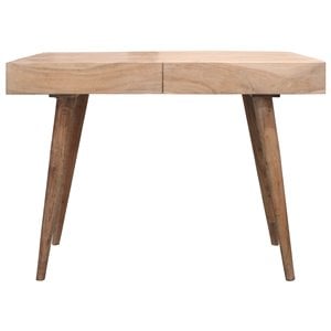 Benedict Acacia Solid Wood 2 Drawer Desk in White Wash Finish