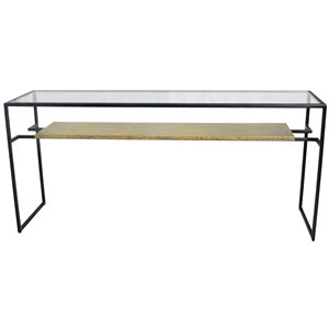 orlando cooper cast iron console table with brass cladded shelf