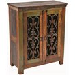 Beach Solid Wood 2 Door Buffet with Cast Iron Door Inserts in Multi-Color