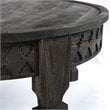 Jamboree Solid Wood Hand-Carved Cocktail Table in Gray