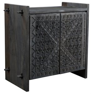 jamboree solid wood hand-carved 2 door sideboard in gray
