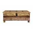Beach Solid Wood Box Cocktail Table with Lifting Top in Multi-Color