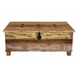 Beach Solid Wood Box Cocktail Table with Lifting Top in Multi-Color