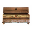 Beach Solid Wood Box Cocktail Table with Lifting Top in Multi-Color