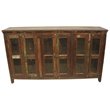 Beach Solid Wood 6 Door Buffet with Glass Inserts in Multi-Color