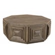 Gamble Solid Wood Octagonal Cocktail Table with Terraced Details in Brown