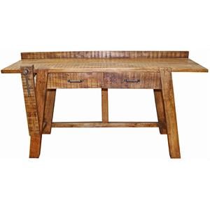 Golden Solid Wood 2 Drawer Student Desk in Natural