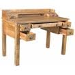 Golden 7-Drawer Solid Wood Study Desk in Natural Finish