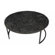 Orlando Ingram Cast Iron Nesting Cocktail Tables with Acid-Etched Top in Black