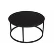 Orlando Ingram Cast Iron Nesting Cocktail Tables with Acid-Etched Top in Black