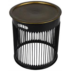 Orlando Drummond End Table on Cast Iron Base with Brass Top