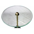 Orlando Agua Cast Iron Side Table with Stone Base and Glass Top in Black