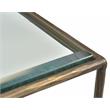 Orlando Melvin Cast Iron Side Table with 3 Glass Top in Antique Brass Finish