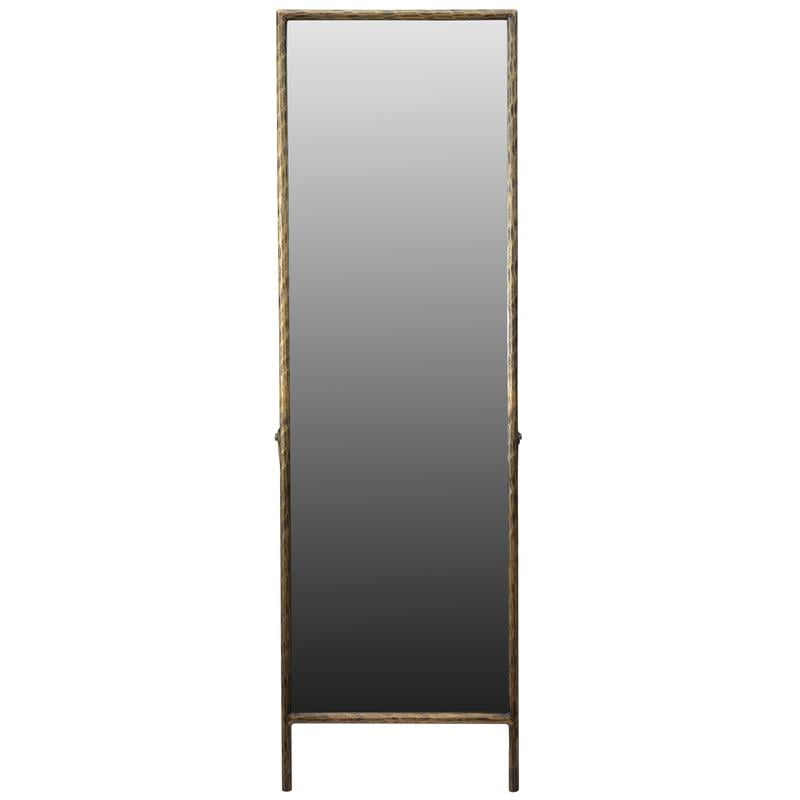 Melvin Floor Mirror on Cast Iron in Gold Finish