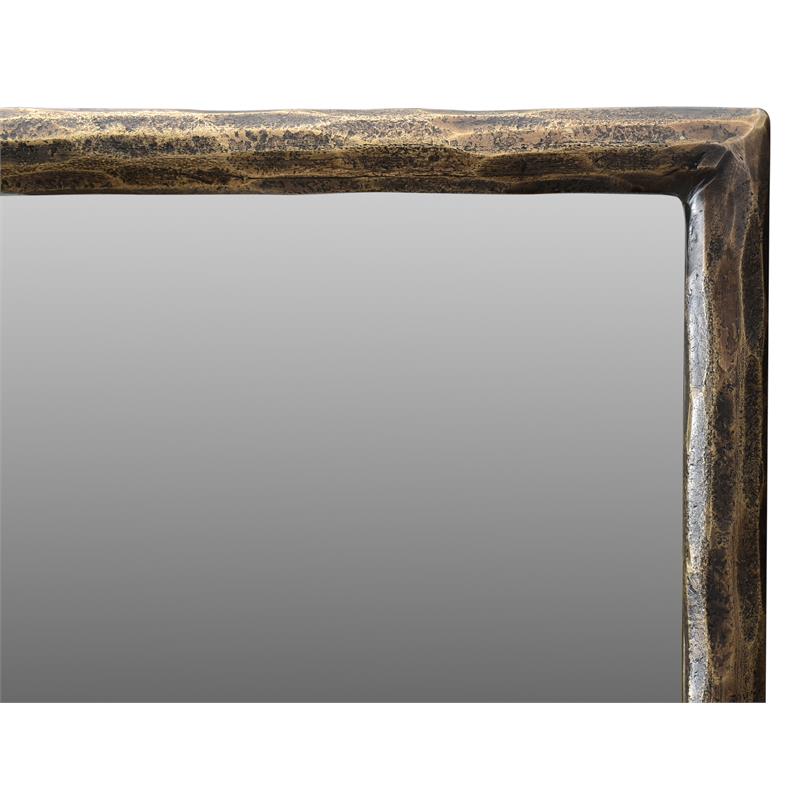 Melvin Floor Mirror on Cast Iron in Gold Finish