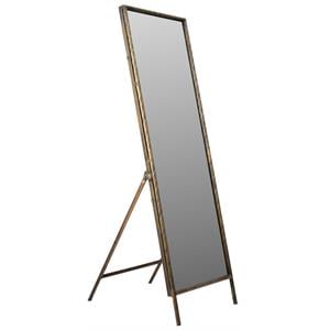 Melvin Floor Mirror on Cast Iron in Gold Finish