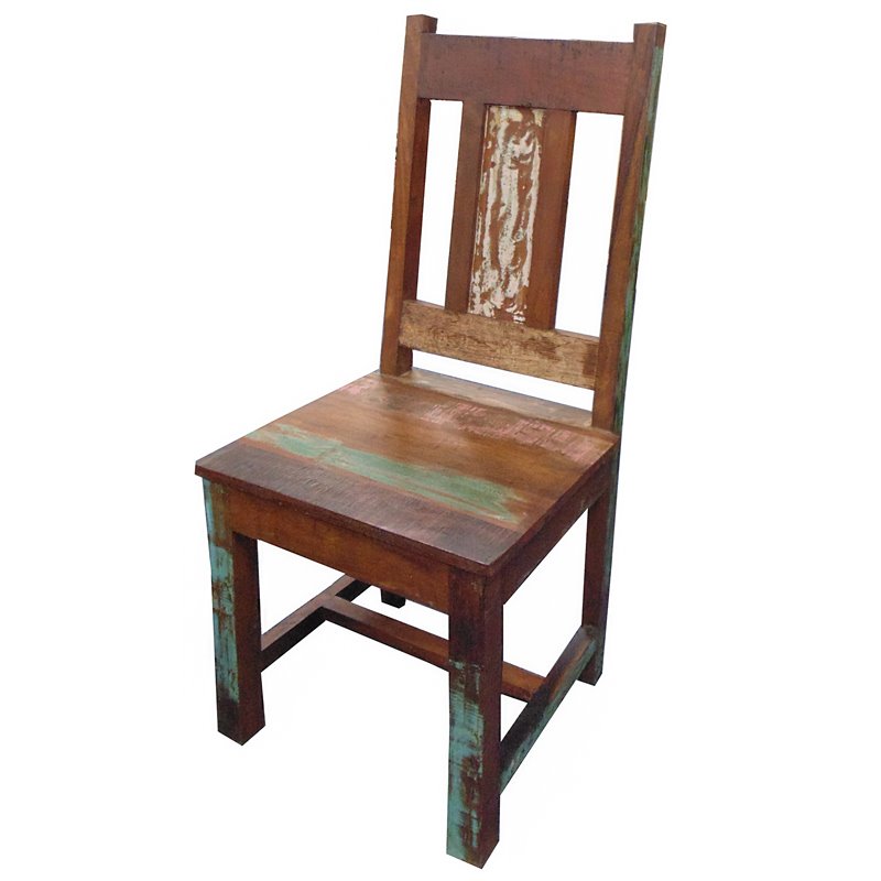 Trinidad Dining Chair in Farmhouse Multi-Color on Reclaimed Solid Wood