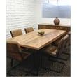 Anaheim Dining Table in Modern Natural Finish on Solid Wood with Iron Base