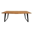 Anaheim Dining Table in Modern Natural Finish on Solid Wood with Iron Base