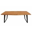 Anaheim Dining Table in Modern Natural Finish on Solid Wood with Iron Base