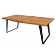 Anaheim Dining Table in Modern Natural Finish on Solid Wood with Iron Base