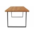 Anaheim Dining Table in Modern Natural Finish on Solid Wood with Iron Base