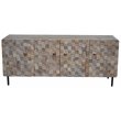 Norwalk 4-Door Solid Elm Wood Buffet in Brown Finish