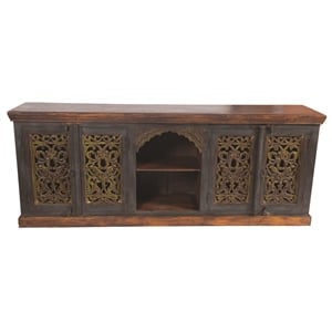 Arvada 4-Door Solid Wood Plasma/Buffet in Brown